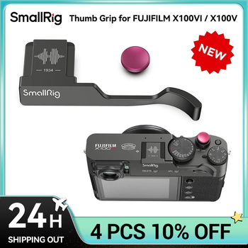 SmallRig empuñadura de pulgar para FUJIFILM X100VI/X100V, con cubierta de Zapata, un botón cóncavo de liberación del obturador, almohadillas de silicona integradas