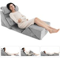 7 piezas respaldo cama almohadas de cuna ajustables de espuma viscoelastica para costway 119 x 59 x 55 cm
