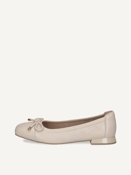 CAPRICE Ballerina, beige, made of Leather with Trapeze heel, Size 37