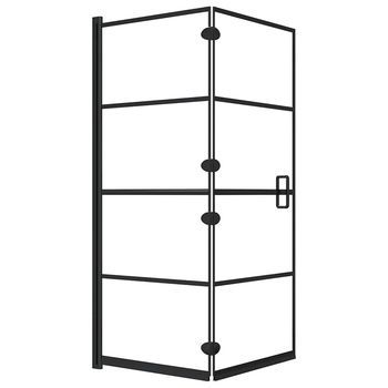 Mampara De Ducha Plegable Esg Negro 120x140 Cm Vidaxl