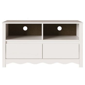 Mueble De Tv Singapur 2 Cajones + 2 Compartimentos Blanco 55x99x43 Cm