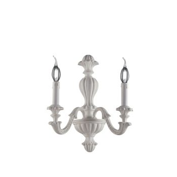 Aplique De Madera Shabby Blanco Leonardo, 2 Luces, .29 P.19 Bl180-ap2-bco