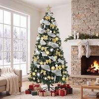 arbol de navidad de pvc metal homcom 230 cm - verde