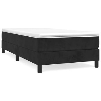 Cama Tapizada 203x80x25 Cm Contrachapado, Madera Procesada - Negro