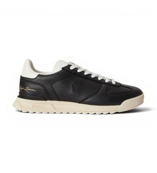 Polo Ralph Lauren para hombre. 809P13089002 Zapatillas de Piel Varick negro (43), Plano, Cordones, Casual