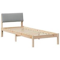 estructura de cama con cabecera marron y gris claro 75 x 190 cm vidaxl