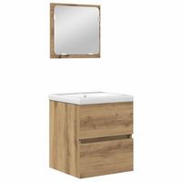 juego de muebles de bano 2 uds roble artesano y vidaxl