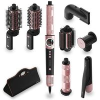 cepillo de aire moldeador multifuncion con 8 accesorios airglisse 8in1 black 1400w 110000rpm placas calefactoras cecotec