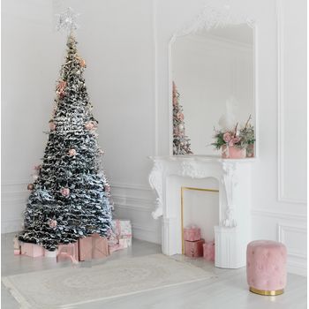 Árbol Navidad Plegable Rosé Home 180 Cms Bolas Color Rosa