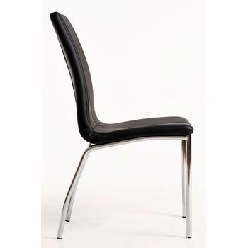 Pack 4 Sillas Humi Polipiel De Tela 95*42*56 Cm - Negro