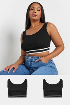Yours Juego 2 Bralettes Deportivos Negros
