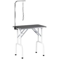 pawhut mesa de peluqueria canina plegable con encimera antideslizante brazo ajustable 81x485x80 cm negro