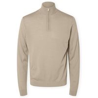 selected jersey noos tray half zip knit - kelp para hombre