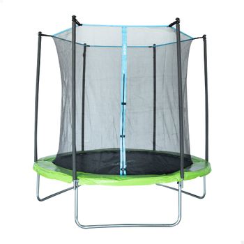Cama Elástica Infantil Aktive con Red de Seguridad, Estructura Galvanizada, 244x244x239 Cm, Azul