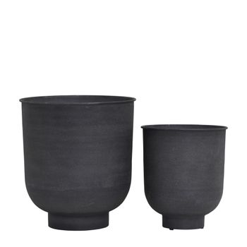Jardineras de metal gris ( lote de 2 )