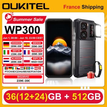 OUKITEL WP300 Smartphone 36(12 + 24)GB 512GB Android 15 6,8 