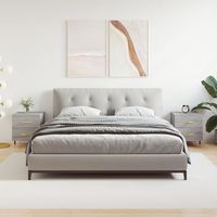 pack 2 uds mesitas noche  mesa auxiliar  mesilla madera ingenieria gris sonoma 40x35x475 cm cfw90272