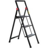 escalera aluminio negro 3 peldanos  41x64x1045cm abierta