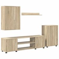 conjunto de mueble de tv roble sonoma madera de ingenieria vidaxl