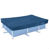 intex - cobertor para piscina rectangular azul oscuro agujeros de drenaje cordon agarre voladizo 20 cm funda de piscinas lona para colocar piscina cubre piscinas rectangular
