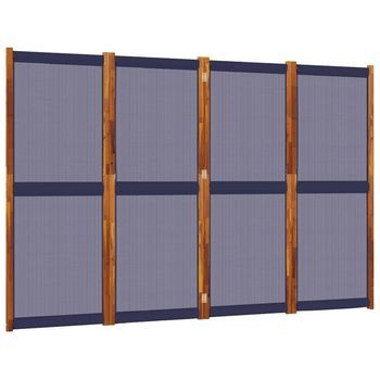 Biombo Divisor De 4 Paneles Azul Oscuro 280x180 Cm Vidaxl