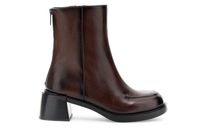 botines de piel con borde de banera dark brown
