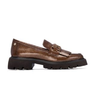Carmela para mujer. 16269802-TAUPE Zapatos de Piel 162698 marrón (39), 1 a 3cm, Ninguno, Casual, Clásico, Charol