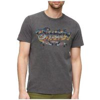 superdry camiseta t-shirt rock graphic band gris anthracite para hombre