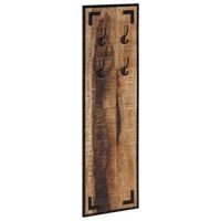 perchero madera maciza de mango rugosa 35x8x110 cm vidaxl