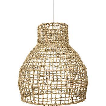 Lámpara De Techo De Ratán- Lámpara Colgante Diseño Boho Bali - Lan Madera Natural