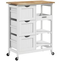 carrito de cocina 67x37x855 cm blanco