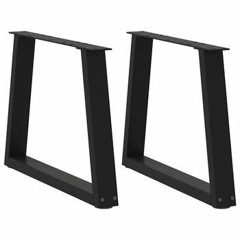 Patas Para Mesa De Centro En Forma De V (2 Unidades), Color Negro, 50 X (42-43,3) Cm, Acero Vidaxl
