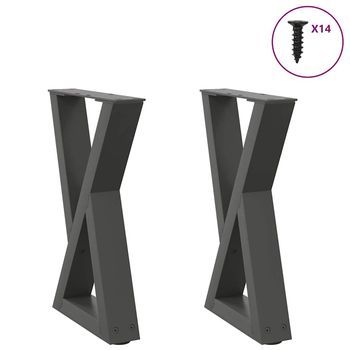 Patas Para Mesa De Centro (2 Unidades), Antracita, 28 X (42-43,3) Cm, Acero Vidaxl