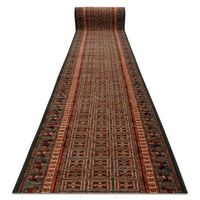 alfombra de pasillo lana kashqai 4301401 oriental marco verde  terr 67x160 cm