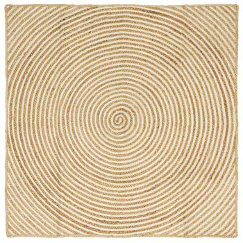 Alfombras De Área Blanco 120 X 120 Cm Yute Vidaxl