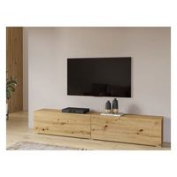 mueble de tv 180cm coleccion eva color roble y negro