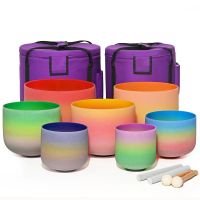 ue directo juego de 7 cuencos cantores de cristal de cuarzo arcoiris 432hz de 6 a 12 con bolsa de transporte para me