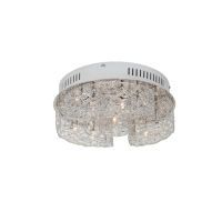 plafon techo led cromado con malla y cristales  7xg4  led lila con mando a distancia
