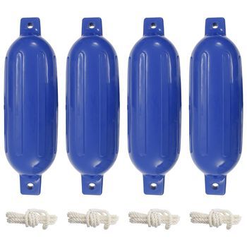 Parachoques Para Barco 4 Unidades Pvc Azul Ø 16x58 Cm Vidaxl