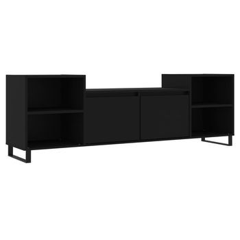 Mueble Para Tv Madera Contrachapada Negro 160x35x55 Cm Vidaxl