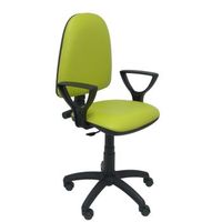 silla de oficina ergonomica con mecanismo de contacto permanente y regulable en altura  asiento y respaldo tapizados en similpiel color verde brazos fijos incluidos piqueras y crespo modelo 04cp
