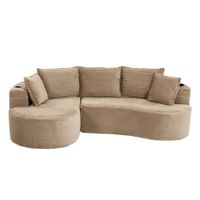 bogesofa de pana caqui   aosom espana