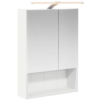 Armario Con Espejo De Baño | Mueble De Baño Con Estante 50 X 14,5 X 70 Cm