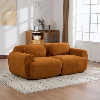 Canapé Modular De Tela Chenille, Espuma De Alta Elasticidad 30d, Fondo Antideslizante, Color Caramelo, Para Salón