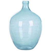 jarron de vidrio azul claro 39 cm hecho a mano accesorio decorativo mesa moderno interior roti