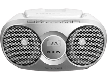Reproductor CD - Philips AZ215S/12, Antena FM, Sintonizador digital, Plata