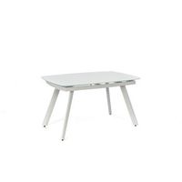 phil - mesa extensible 140210 x 90 en cristal templado blanco