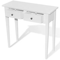 mesa consola  mesa de entrada  mesa auxiliar tocador con dos cajones blancos