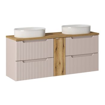 Mueble doble lavabo 140cm 4 cajones paneles de melamina y mdf