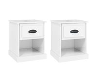 vidaxl mesitas de noche 2 uds madera blanco brillante 39x39x475 cm
